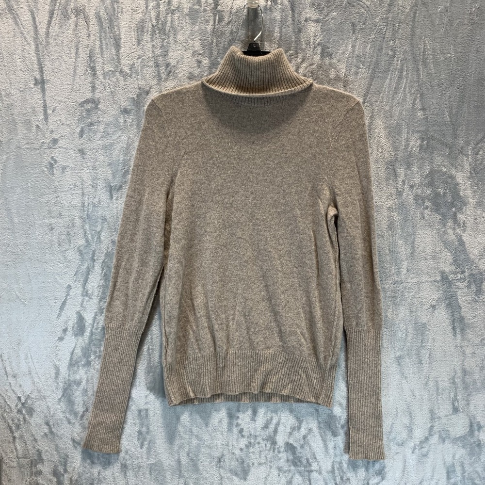 100% Cashmere Sweater Turtleneck Women's Medium Tan Camel‎ Long Sleeve